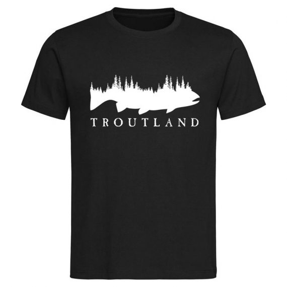 Troutland Men´s 100% Cotton t-shirt in de groep Kleding & Schoenen / Kleding / T-shirts bij Sportfiskeprylar.se (TS200-TBLK-Sr)