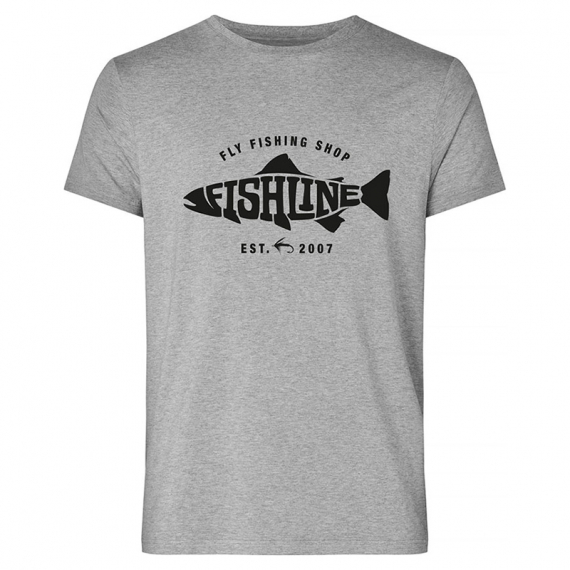 Fishline Fish Logo Men´s 100% Cotton Grey t-shirt in de groep Kleding & Schoenen / Kleding / T-shirts bij Sportfiskeprylar.se (TS2000_FLTL-Sr)