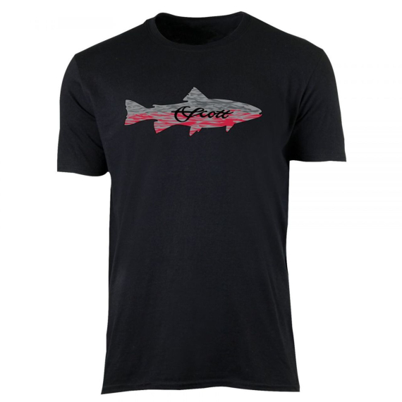 Scott Grey/red Trout on Black T-shirt in de groep Kleding & Schoenen / Kleding / T-shirts bij Sportfiskeprylar.se (TS24TROUTSMr)