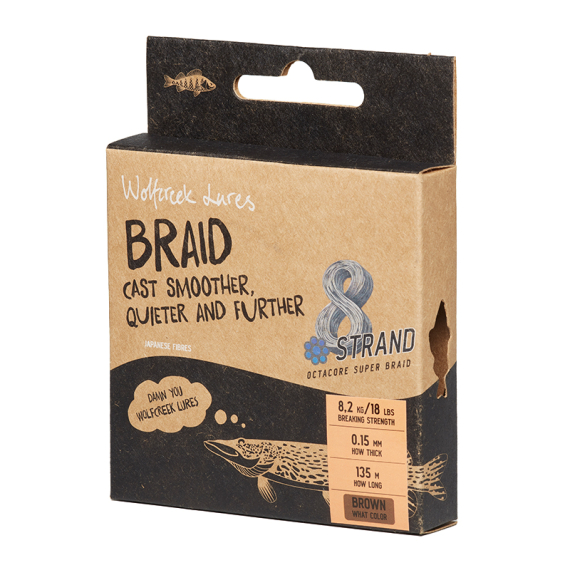 Wolfcreek Lures Braid X8 150m Brown in de groep Lijnen / Gevlochten Lijnen bij Sportfiskeprylar.se (WCL-BRAIDX8-BRN-0-10r)