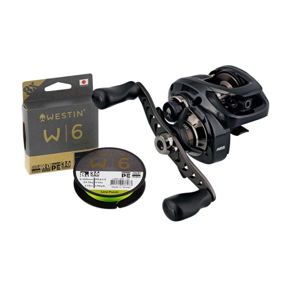 Westin W4-BC Metallic Trooper 7+1BB RH With Westin W6 8-Braid in de groep Reels / Baitcasting Reels / Low Profile Reels bij Sportfiskeprylar.se (WESTINW4LINEANDREEL)