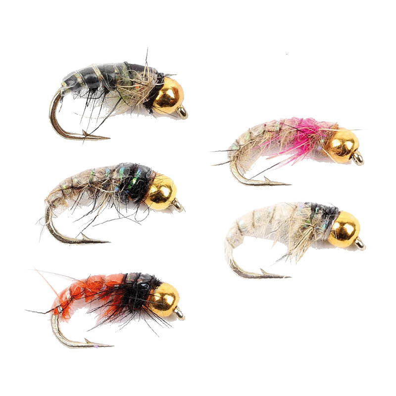 Gold Head Czech Nymphs 5-pak in de groep Kunstaas / Vliegen / Nimfen bij Sportfiskeprylar.se (WFB1217)