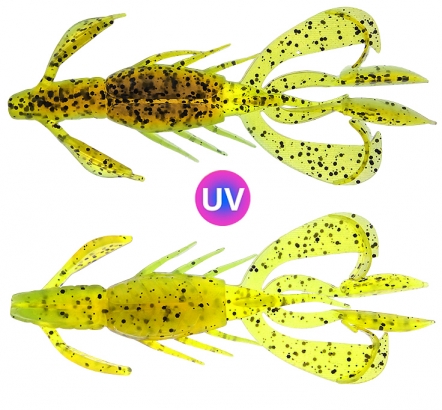 PerchFight Crayfish 4.4\'\' 5-pak , Green Pumpkin Chartreuse in de groep Kunstaas / Softbaits / Craws & Creaturebaits / Craws bij Sportfiskeprylar.se (Z-PC44-GPC)