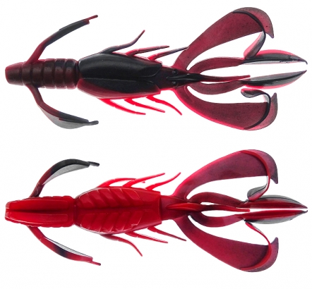 PerchFight Crayfish 4.4\'\' 5-pak , Red And Black in de groep Kunstaas / Softbaits / Craws & Creaturebaits / Craws bij Sportfiskeprylar.se (Z-PC44-RB)