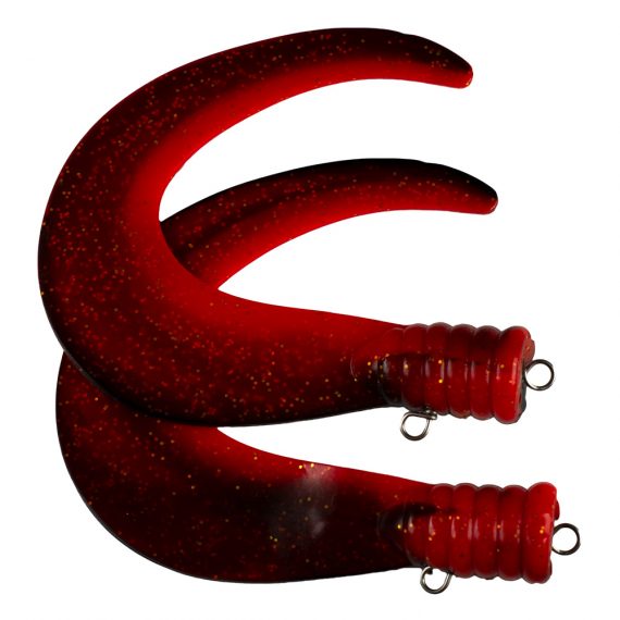 SvartZonker Big Tail (2-pak) - C31 Reverse Black/Fl.Red in de groep Kunstaas / Softbaits / Extra staarten & krulstaarten bij Sportfiskeprylar.se (ZS101131)
