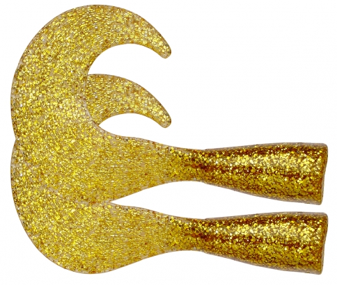 Sparetail Zonker Tail, 2-pack (Gold/glitter) in de groep Kunstaas / Softbaits / Extra staarten & krulstaarten bij Sportfiskeprylar.se (ZS101402)