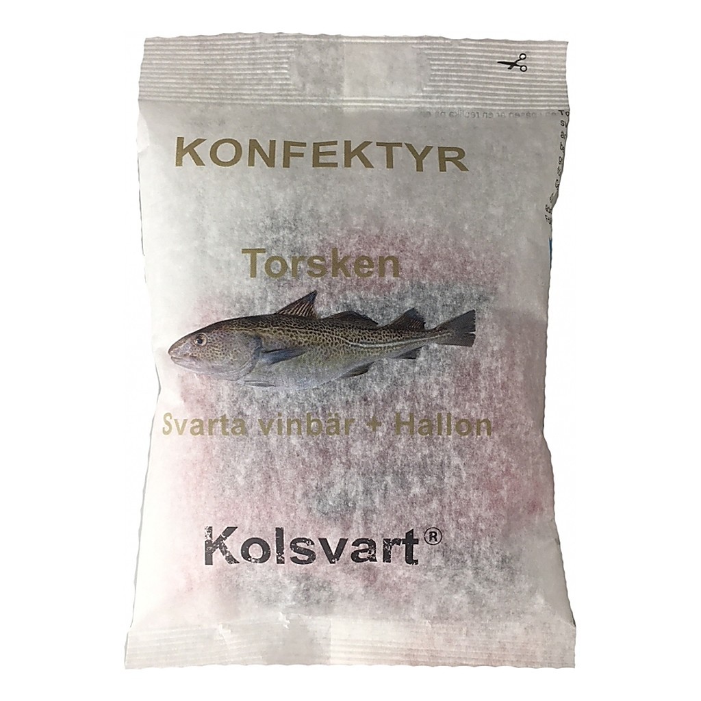 The Cod - Blackcurrant & Raspberry Candy in de groep Outdoor / Campingeten / Snoep bij Sportfiskeprylar.se (hallontorsken)