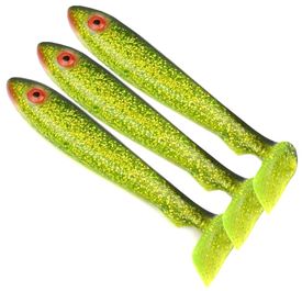 McRubber Big Bass (3-pak) - Chartreuse Glitter Black