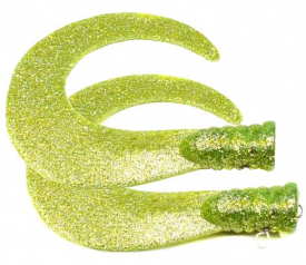 SvartZonker Big Tail (2-pak) - Chartreuse glitter