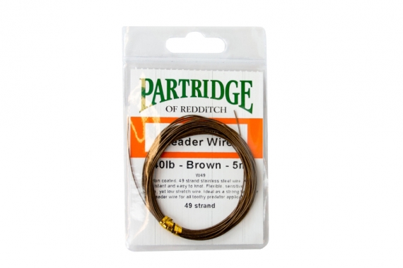 Partridge Bauer Pike Leader Wire 40lb - Brown in de groep Haken & Terminal Tackle / Voor zeevissen en materiaal voor onderlijnen / Onderlijnmateriaal bij Sportfiskeprylar.se (ph-aw49-40-5b)