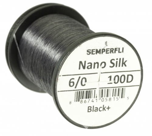Semperfli Nano Silk 100D Predator 6/0 - Black Plus in de groep Haken & Terminal Tackle / Vliegvis bindmateriaal / Vliegbindmateriaal / Binddraad bij Sportfiskeprylar.se (sem-nano-pred-black-plusr)
