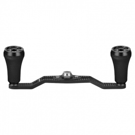 Gomexus 95mm Carbon Swept Handle with 20mm TPE Knob 8x5mm - Full Black