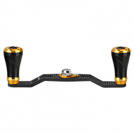 Gomexus 95mm Carbon Swept Handle with 20mm Aluminium Knob 7x4mm - Black & Gold