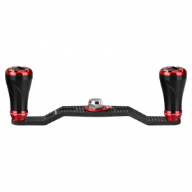 Gomexus 95mm Carbon Swept Handle with 20mm Aluminium Knob 7x4mm - Black & Red