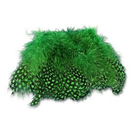Strung Guinea Feathers Green Highlander # 184