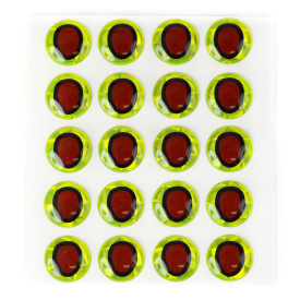 Epoxy Eyes 9,0 mm oval double - Black/Chartreuse