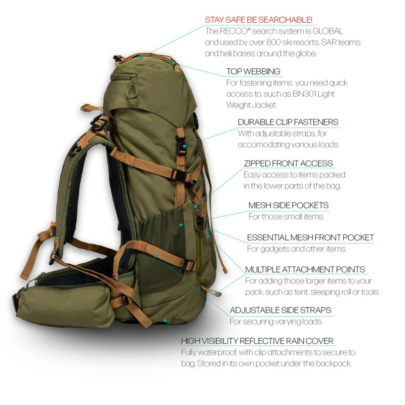 Beyond Nordic BN501 Backpack 35L - Moss Green