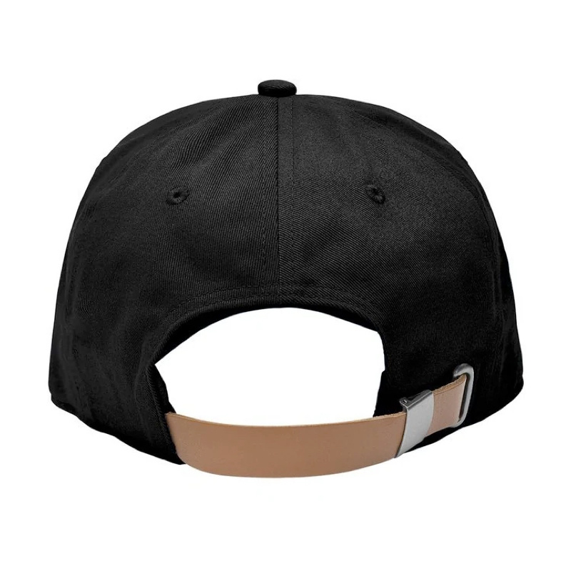 Yeti Leather Logo Badge 6 Panel Soft Crown Hat Black