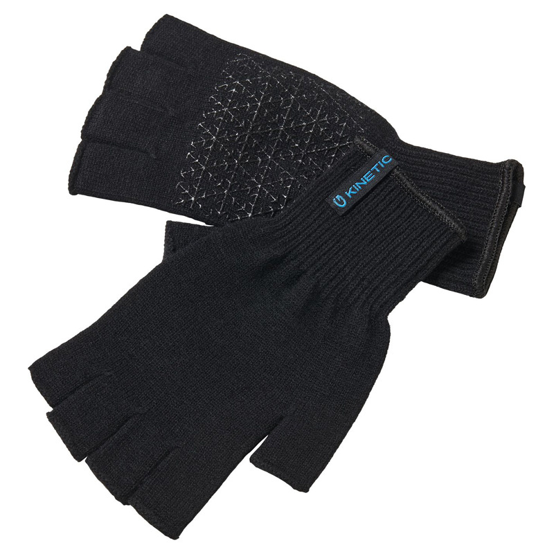 Kinetic Merino Wool Half Finger Glove Black, One Size