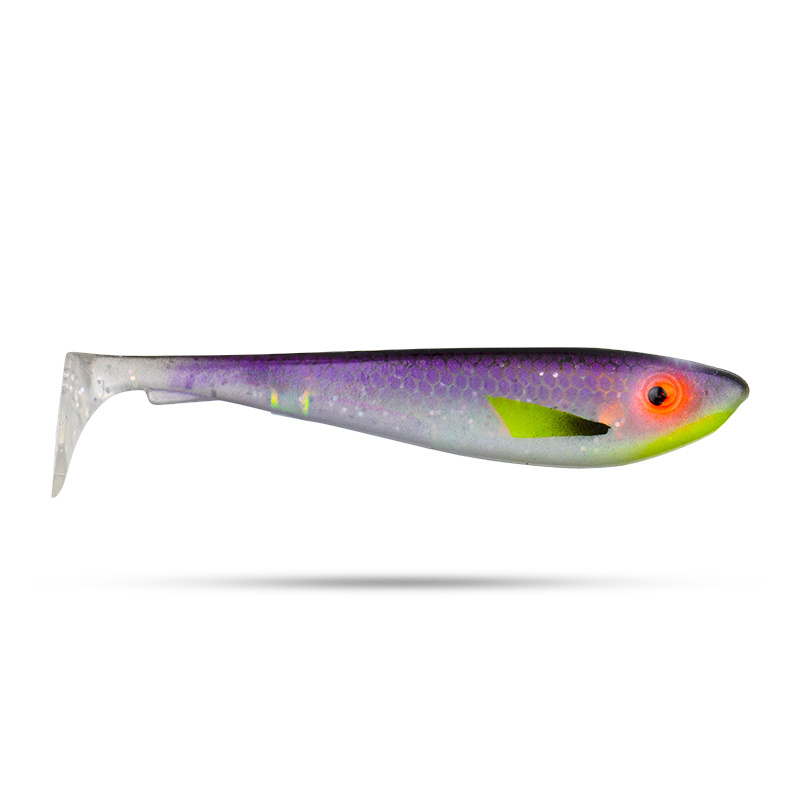 Svartzonker McRubber Shad 9cm (6-pak) - Söder Custom Amazing White Fish Flash
