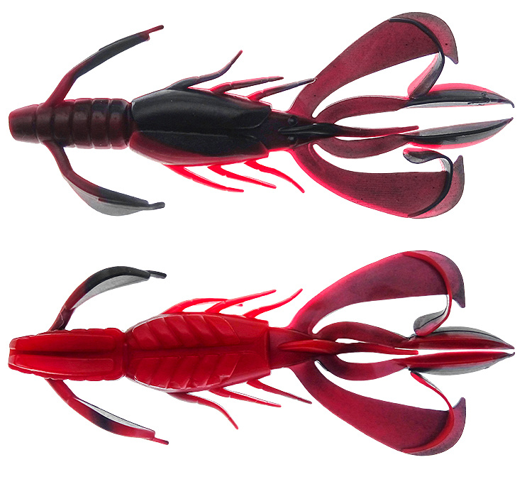 PerchFight Crayfish 4.4\'\' 5-pak , Red And Black